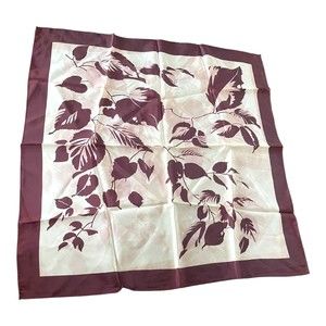 Vintage Floral Handkerchief Hanky Purple Pink Art Deco Retro Scarf Some Stain